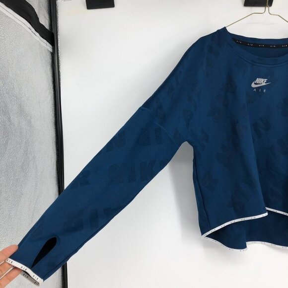 Nike Air blue midlayer DriFit crew long sleeve running  top size M - Picture 13 of 16